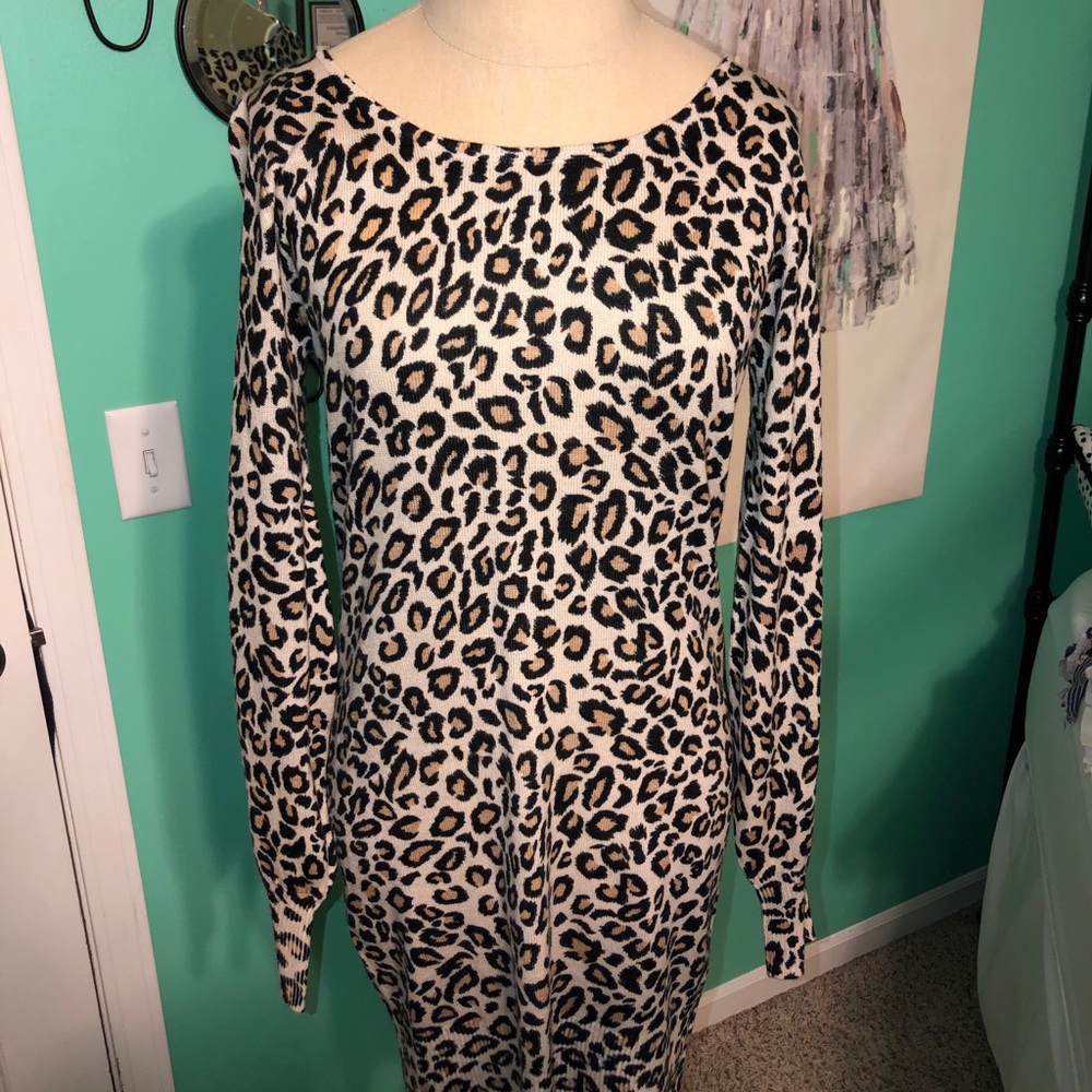 cheetah sweater dress
